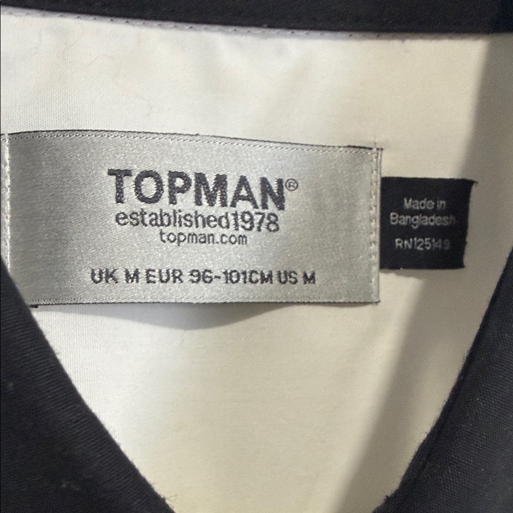 Topman White Shirt with Black Trim - Picture 2 of 3